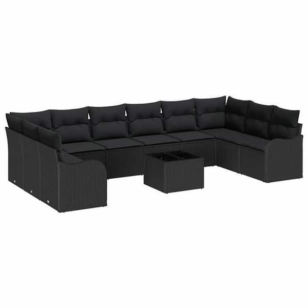 Maison Exclusive - Musta puutarhakalustesarja 55 x 55 x 37 cm polyrottinkia