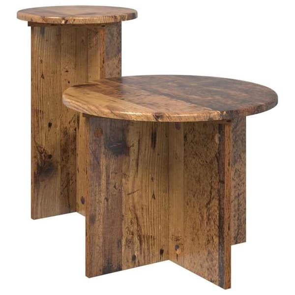 Maison Exclusive - Sæt af 2 sideborde i gammelt træ Ø 45 x 35 cm