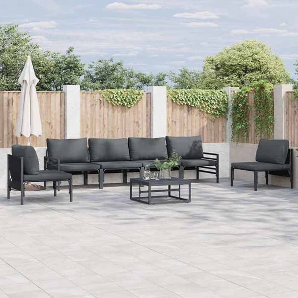 Maison Exclusive - 6 osan musta terassikalustesetti