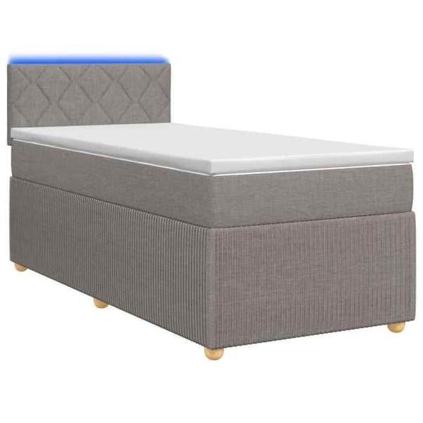 Maison Exclusive - Boxspring säng med madrass Taupe 100 x 200 cm Tyg Mol