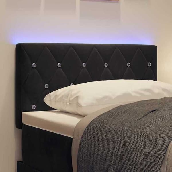 Maison Exclusive - LED-hovedgærde med sorte LED-strips 80 cm i fløjl