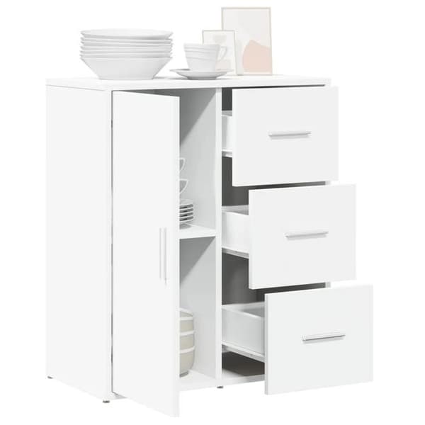 Maison Exclusive - Hvidt buffet 60x31x70 cm ingeniørtræ