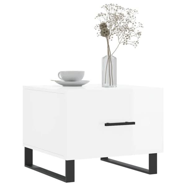 Maison Exclusive - 2 st soffbord vit glansig 50x50x40cm ingenjörsträ