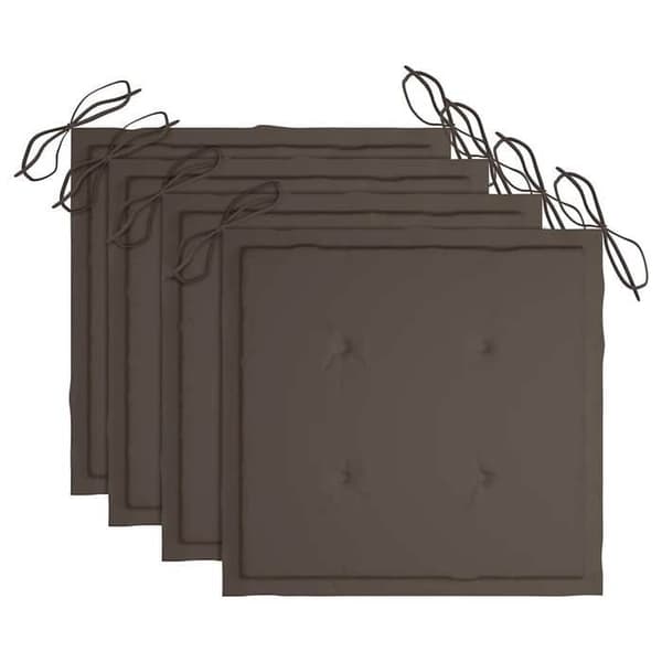 Maison Exclusive - Trädgårdsstolar set om 4 med kuddar i taupe, solid teakträ. Taupe (kuddar)