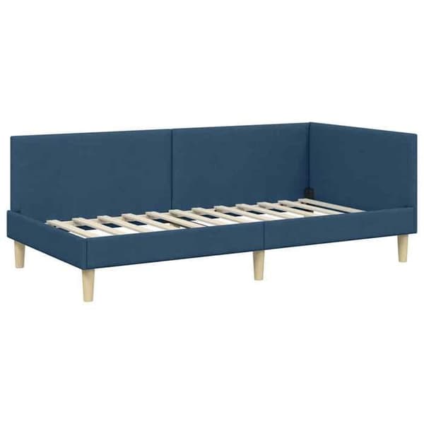Maison Exclusive - Hörnsängram med madrass 2 pc Blå 90 x 190 cm tyg Blå