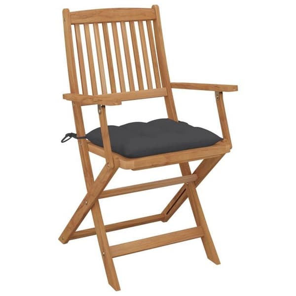 Maison Exclusive - Fällbara utomhusstolar och kuddar set om 8 Akaciaträ