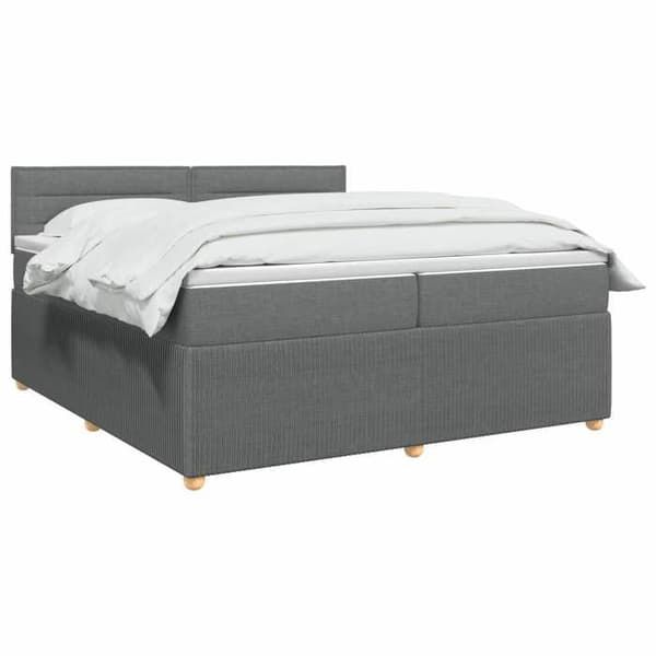 Sengestel med madras - EKSKLUSIV HUS - Boxspring seng - Mørkegrå - 200 x 200 cm - Justerbar hovedgærde Mörkgrå
