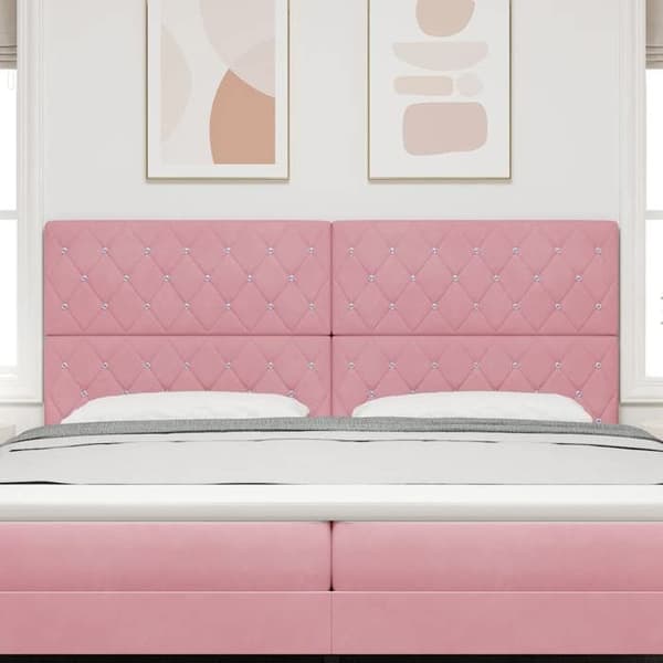 Maison Exclusive - LED-hovedgærde med rosa LED-strips 200 cm Velour