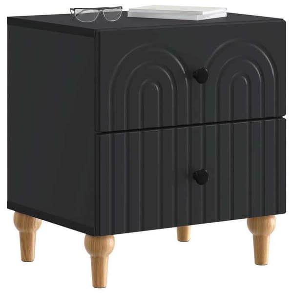 Maison Exclusive - Natbord 2 stk Sort 43 x 34,5 x 48 cm Ingeniørtræ