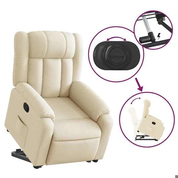 Maison Exclusive - Recliner Fåtölj Creme Tyg