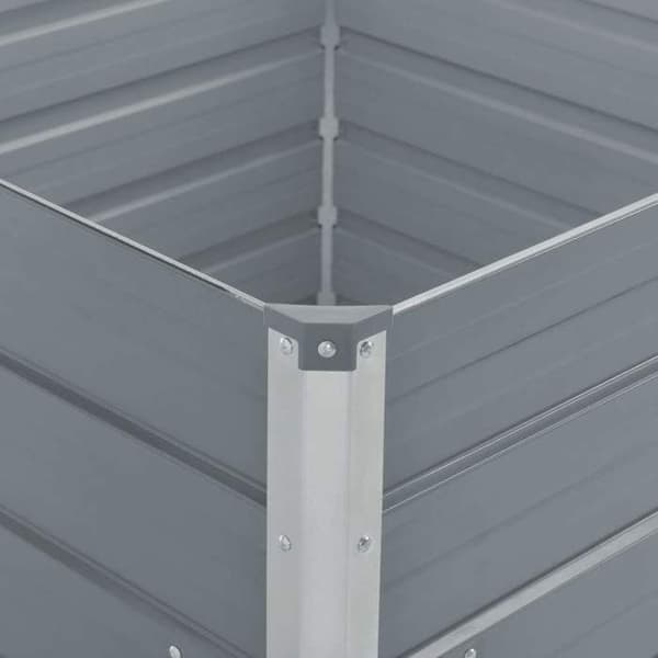 Maison Exclusive - Jardinière 100 x 100 x 45 cm Galvaniserat stål Grå Grå