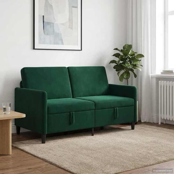 Maison Exclusive - Soffa med förvaring Mörkgrön 152 x 78 x 87 cm Polyester