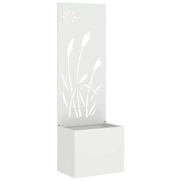 Havemur - EKSKLUSIV HUS - 50x32x150 cm - Robust stål - Hvid - Mat finish Vit