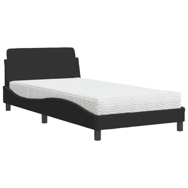 Maison Exclusive - Dover musta sänky patjalla 100x200 cm sametti