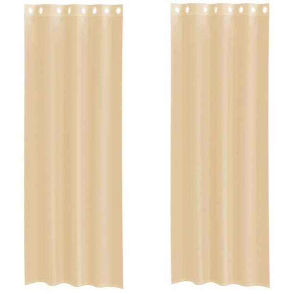 Verho - MAISON EXCLUSIVE - Verho 2 kpl - Hiekka - 100% polyesteri - 8 reikää Sand