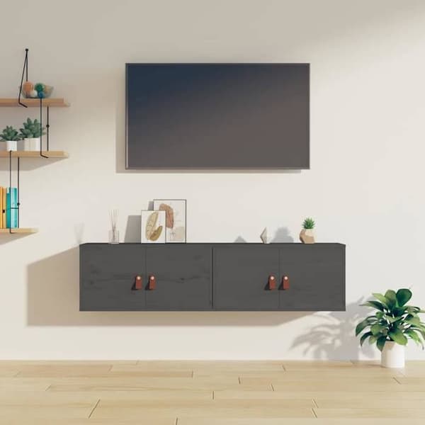 Maison Exclusive - 2 kpl seinäkaappeja Harmaa 60x30x30 cm Massiivipine Grå