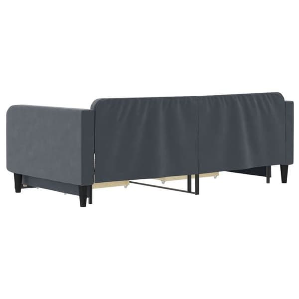 Päivävuode - EXKLUSIIVINEN TALO - Alusvuode - 100x200 cm - Harmaa sametti - 2 laatikkoa