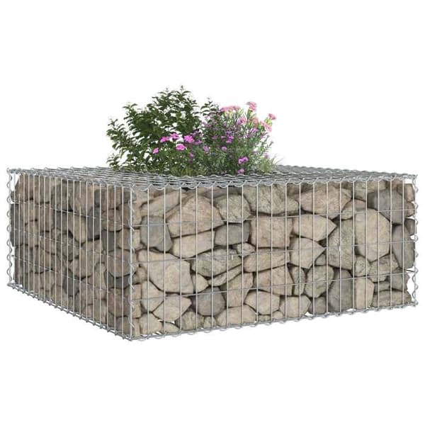 Stängselpanel - EXKLUSIV HUS - 100 x 100 cm - Trä & metall - Galvaniserat stål - Silverfärgad Silver