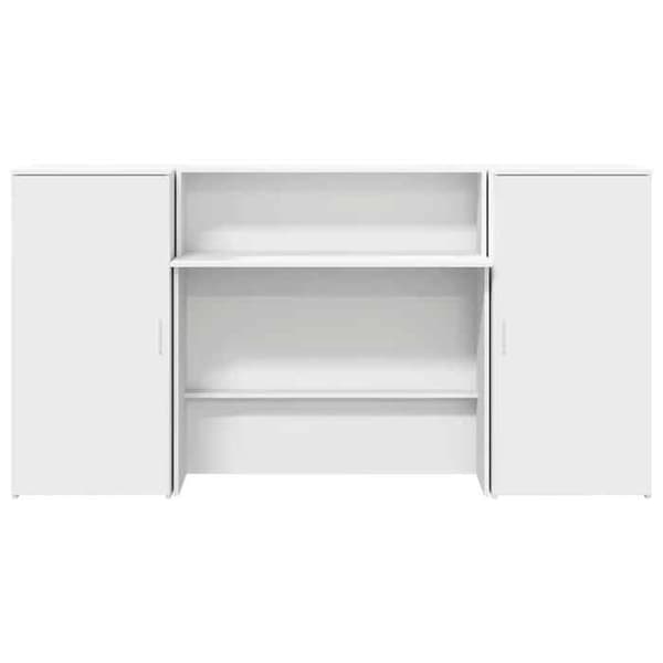 Maison Exclusive - Vit receptionsdisk 200x50x103,5 cm ingenjörsträ