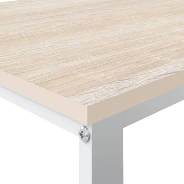 Maison Exclusive - Hvidt og egetræ computerbord 110x60x73 cm agglomereret