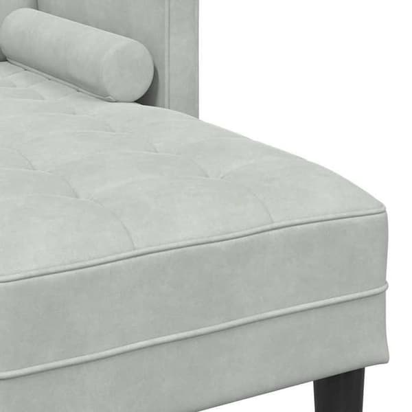 Soffa - EXKLUSIVT HUS - Modulär sektionsoffa - Ljusgrå - Polyester sammet - Platt armstöd Ljusgrått