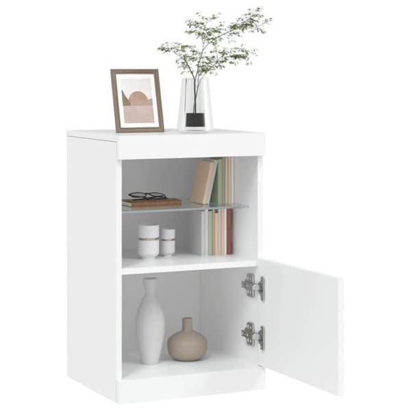 Maison Exclusive - Buffet med hvide LED-lys 41x37x67 cm