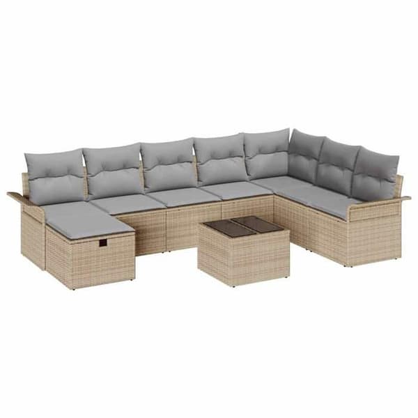 Trädgårdsmöbelset - EXKLUSIV HEM - 9 delar - Poly rattan - Modulär - UV-beständig