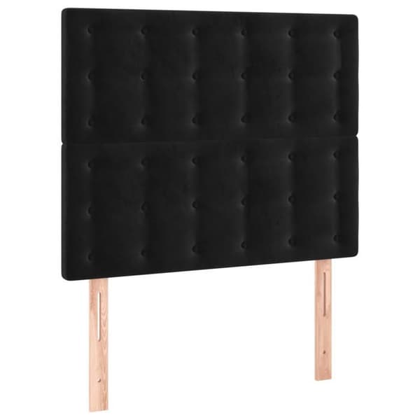 Maison Exclusive - LED Hovedgærde Sort 80x5x118/128 cm Velour svart