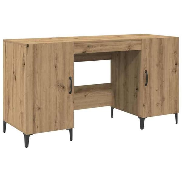 Maison Exclusive - Håndlavet egetræskontor 140 x 50 x 75 cm Ingeniørtræ Ek