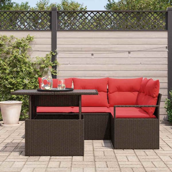 Maison Exclusive - 5-delars trädgårdsoff-set 4-sits