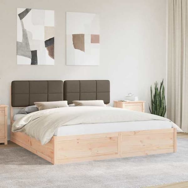 Maison Exclusive - Vuodekehys pehmustetulla päädyllä, taupe 200 x 200 cm Mol