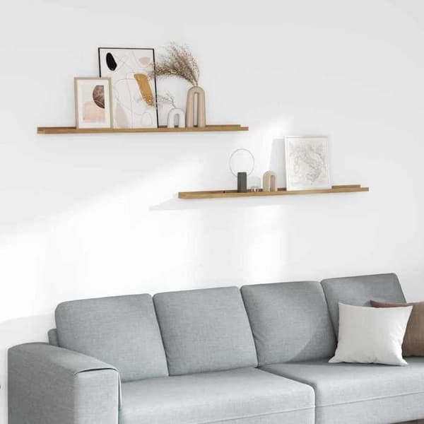 Maison Exclusive - Væghylde 2 stk Brun 115 x 9 x 3 cm Ingeniørtræ