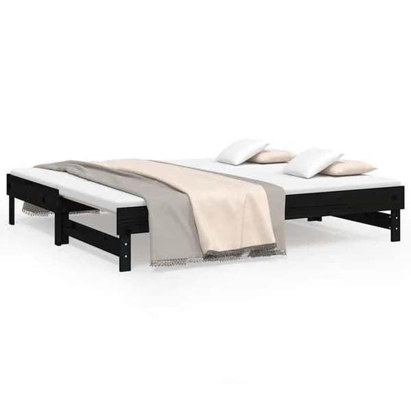 Maison Exclusive - Sovesofa uden madras sort 2x(90x190) cm