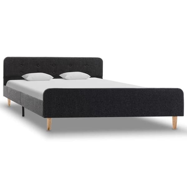 Sengestel - EKSKLUSIV HUS - Jute - Mørkegrå - 160 x 200 cm - Træ/MDF Mörkgrå (juteväv)