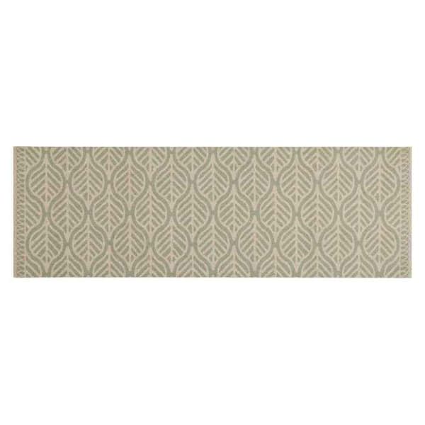 Maison Exclusive - Vaskbart køkkenteppet med bladtryk 60x180 cm velour