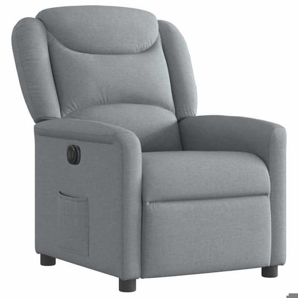 Maison Exclusive - Elektrisk lutbar fåtölj Ljusgrå Tyg
