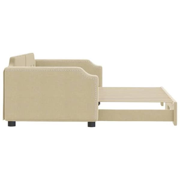Maison Exclusive - Sovesofa med udtræksseng creme 100x200 cm stof