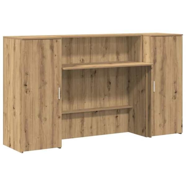 Maison Exclusive - Reception desk i håndlavet egetræ 180x50x103,5cm ingeniørtræ