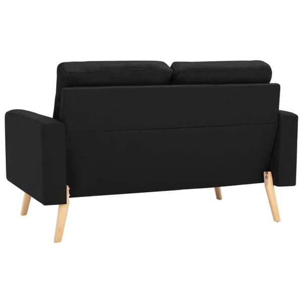 Sofa sæt - MAISON EXCLUSIVE - Sæt 2 stk - Polyester stof - Sort - Træramme Svart
