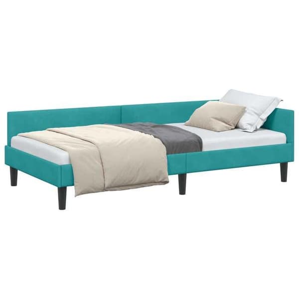 Maison Exclusive - Vinkel sengestel Turquoise 100 cm x 200 cm Velour