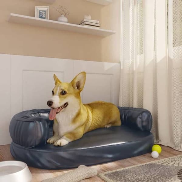 Maison Exclusive - Ergonomisk hundeseng Mousse Mørkeblå 75x53cm Simili-læder Mörkblå