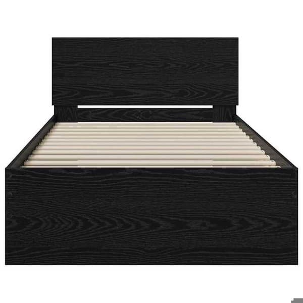 Maison Exclusive - Sengestel med hovedgærde i sort eg 90 x 190 cm