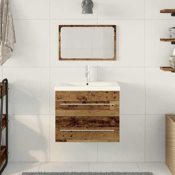 Maison Exclusive - Badrumsmöbel 2 delar Antik Trä