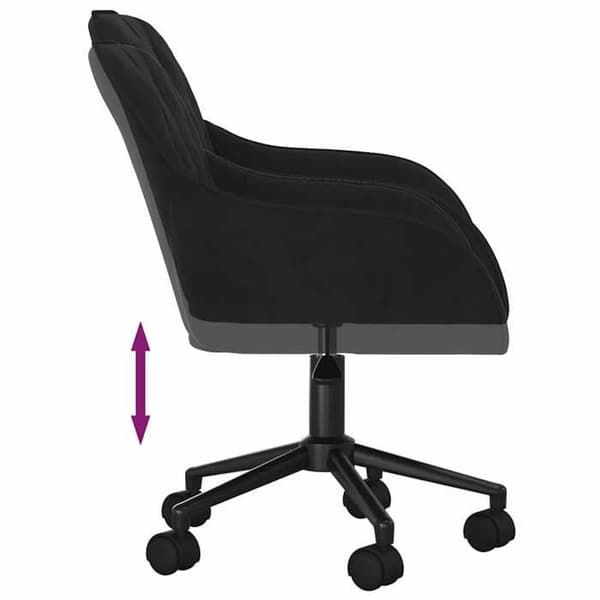 Maison Exclusive - Sort velour kontorstol med drejefunktion