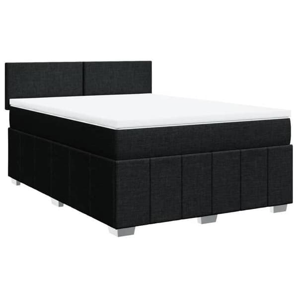 Sengestel med madras - Eksklusivt Hus - Sort - 140x190 cm - Justerbare LED USB