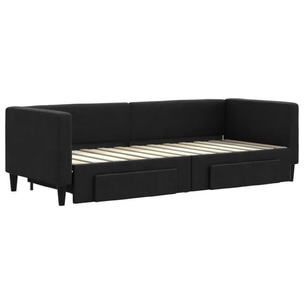 Maison Exclusive - Sovesofa med udtræk og skuffer uden madras sort 80x200 cm