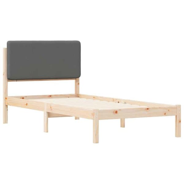 Maison Exclusive - Sänkykehys pehmustetulla päädyllä Tummanharmaa 90 x 200 cm Mörkgrå