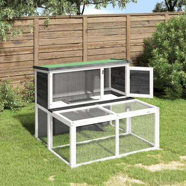 Maison Exclusive - Harmaa Clapier 102x90x84,5 cm massiivipuusta grå