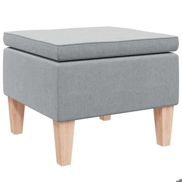 Maison Exclusive - Pall med ben i ljusgrått trä och tyg