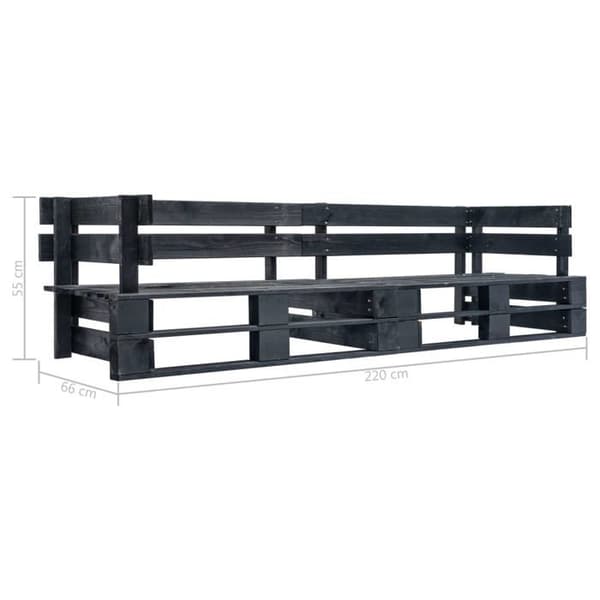 Maison Exclusive - Sort træ 2-personers have-sofa